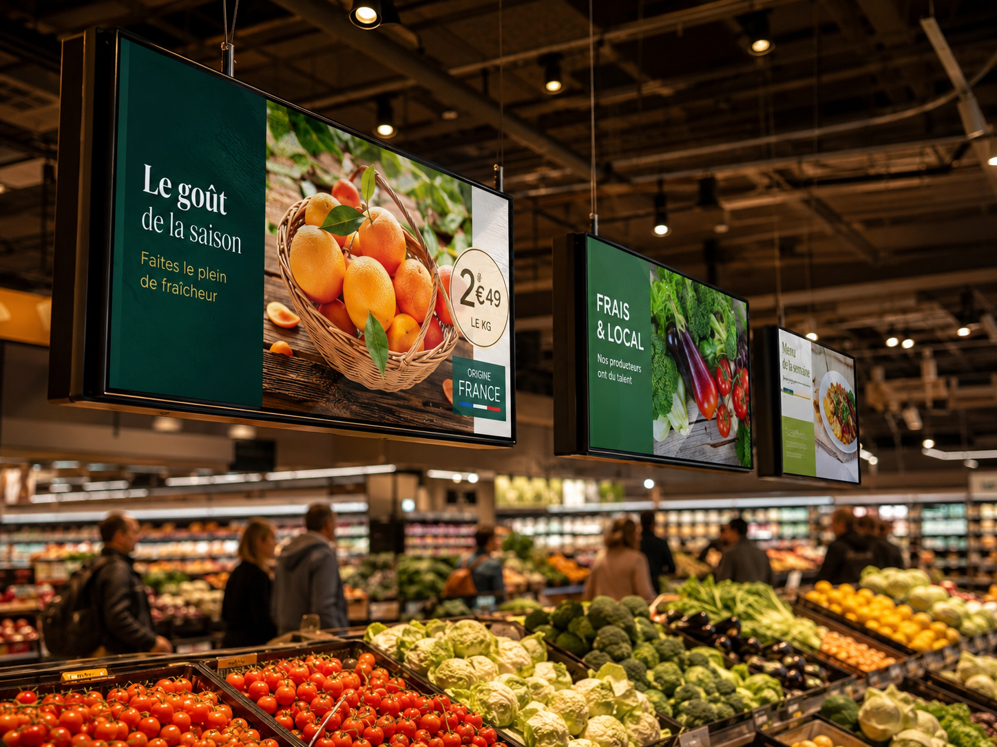 Affichage dynamique supermarché